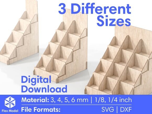 4 Shelf Display Stand for Laser Cutting and Organizers
