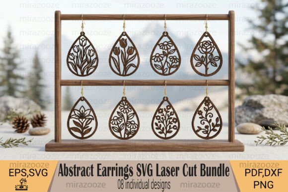 Abstract Earrings SVG Laser Cut Bundle