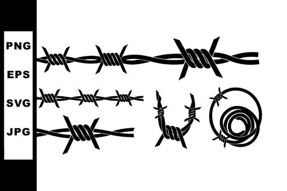 Barbed Wire Vector Set with Different Sh: Graphics for Bold Designs