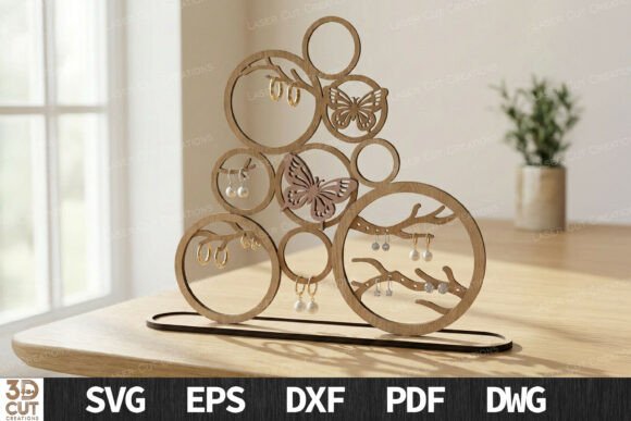 Butterfly Circle Jewelry Display SVG Review