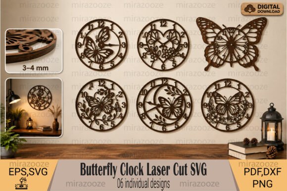 Butterfly Clock Laser Cut SVG: Wall Decor & Branding Review
