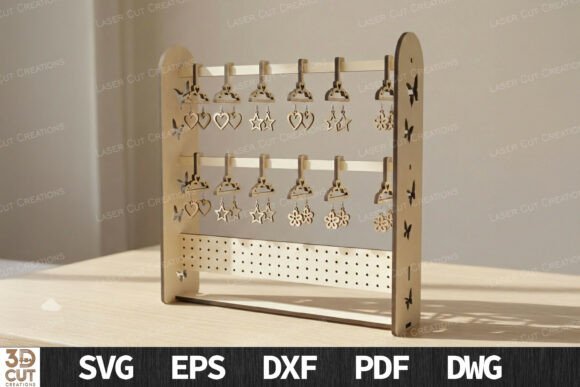 Butterfly Earring Display Stand SVG for Laser Cutting & Home Decor