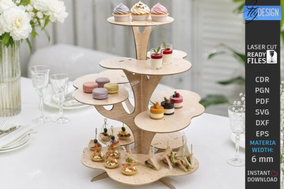 Cupcake Stand Laser Cut Tiered Tray for Stands & Crafts