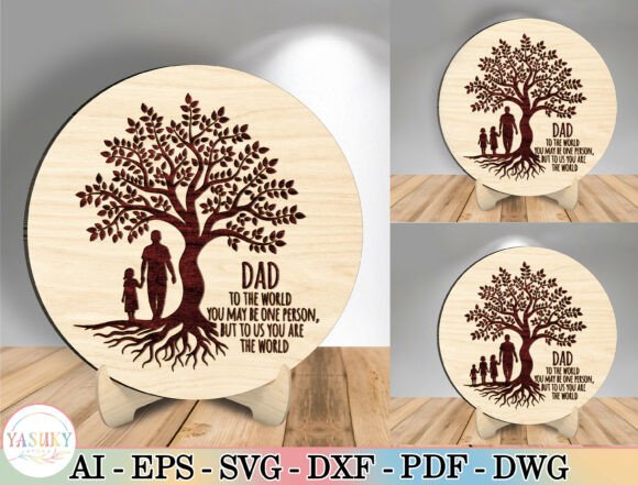 Dad Tree of Life Sign Laser Cut File SVG for Father S Day