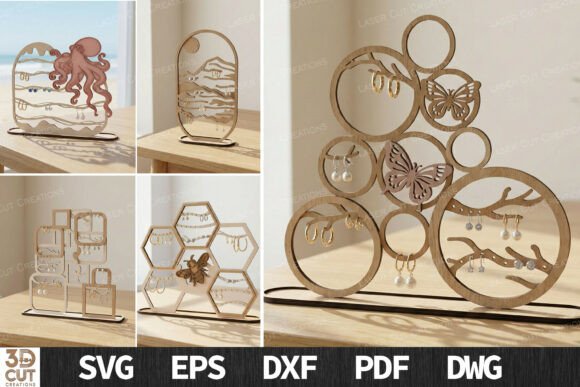 Decorative Jewelry Display 3D Bundle for Laser Cutting