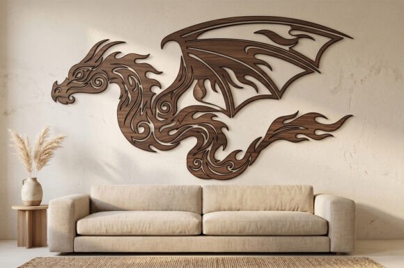Dragon Wall Art Laser Cut SVG for Bold Wall Decor