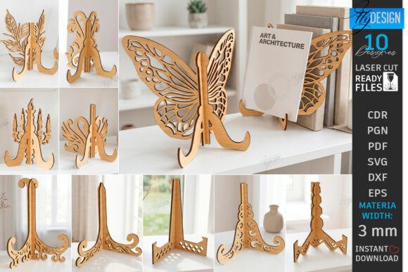 Easel Plate Stand Laser Cut Bundle CNC for Home Decor
