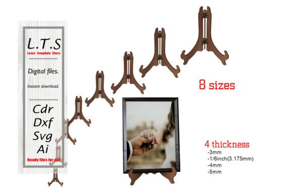 Easel Stand Laser File, Frame Display for Stands