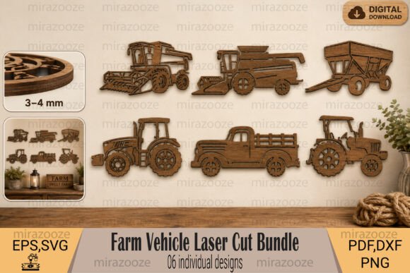 Farm Vehicle Laser Cut Bundle for Wall Decor