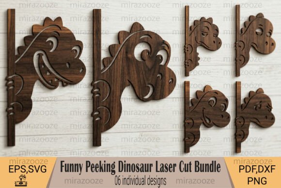 Funny Peeking Dinosaur Laser Cut Bundle