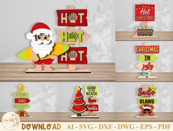Hot Christmas in July SVG Bundle for Laser Cutting and Summer Campaigns