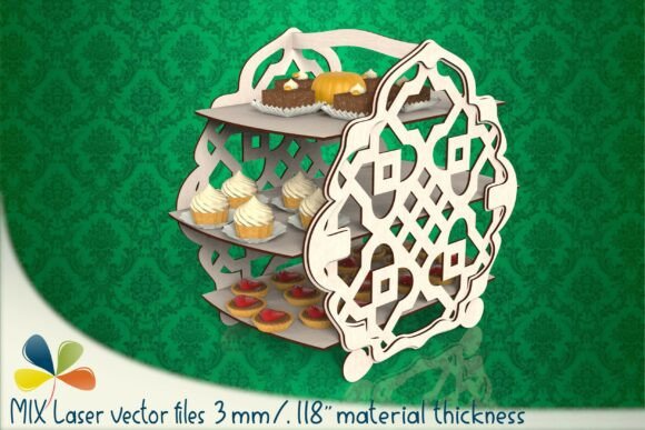 Laser Cut Cupcake Stand SVG Ramadan Tray for Stands