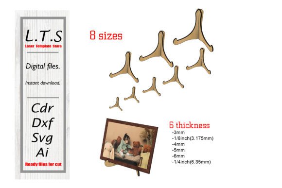 Laser Cut Easel Stand, Plate Stand File for Stands