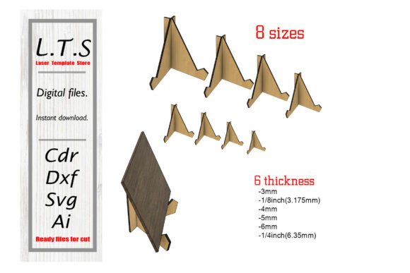 Laser Cut Easel Stand SVG for Stands & Laser Cutting