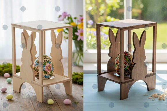 Laser Cut Easter Display Cabinet SVG for Spring Amp