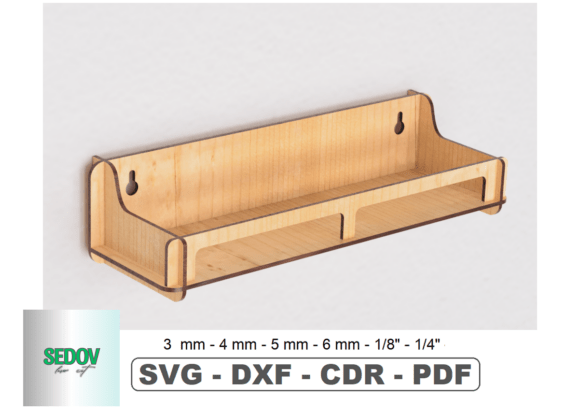 Laser Cut File Small Display Ledge for Wall Decor
