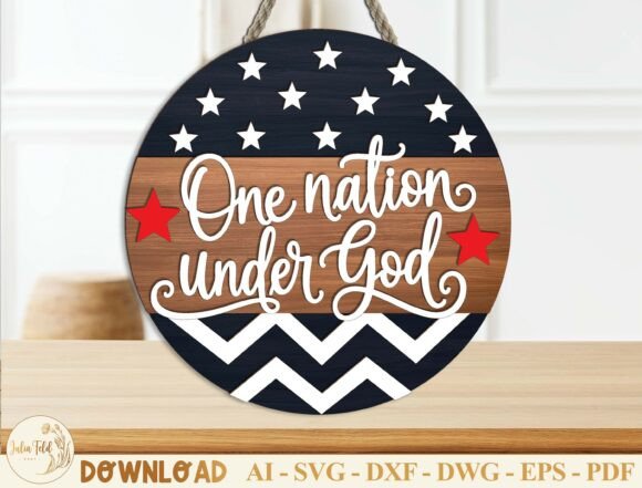 Layered USA Door Hanger Laser Cut SVG for Home Decor and Digital Design
