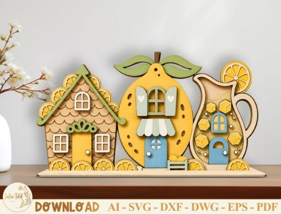 Lemon House Laser Cut File SVG Bundle for Summer