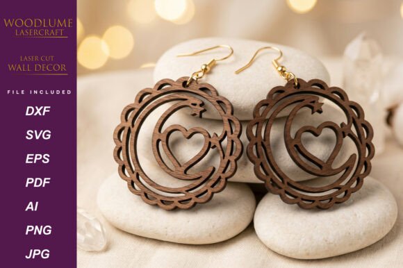 Moon Heart Earrings Laser Cut SVG Review for Bloggers