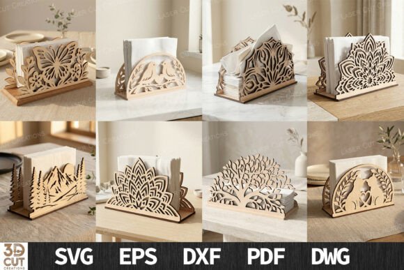 Napkin Holder Bundle SVG File for Laser Cutting Home Decor