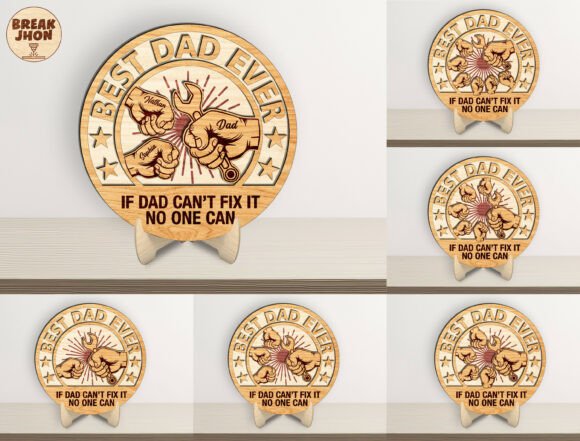 Personalized Best Dad Ever Laser Cut SVG for Father S Day