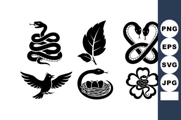 Snake Bird Leaf Clover Set: Graphics for Crafts & Bold Branding
