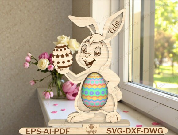 Standing Rabbit Egg Display Laser Cut Review